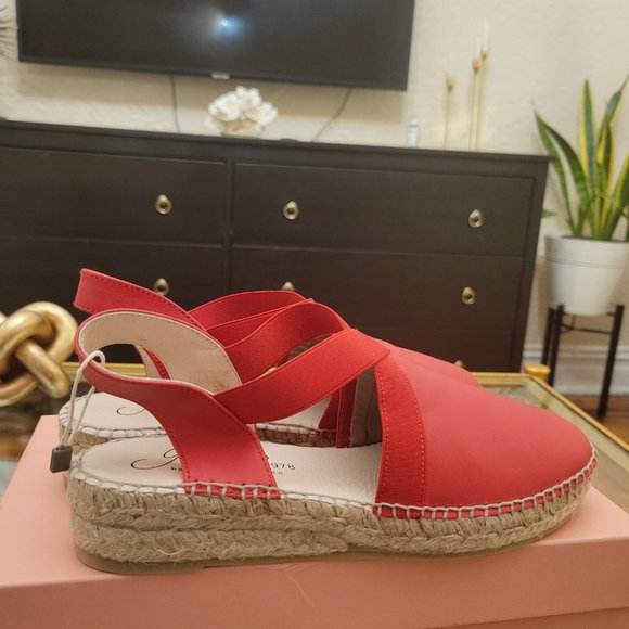 NWT Gaimo genuine leather red espadrilles size eu 38 us 8 - Picture 3 of 7